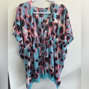 Boutique Cover Up Colourful Palm Tree Print Medium